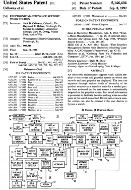 Electronic Maintenance Support Work Station US 5146404 A